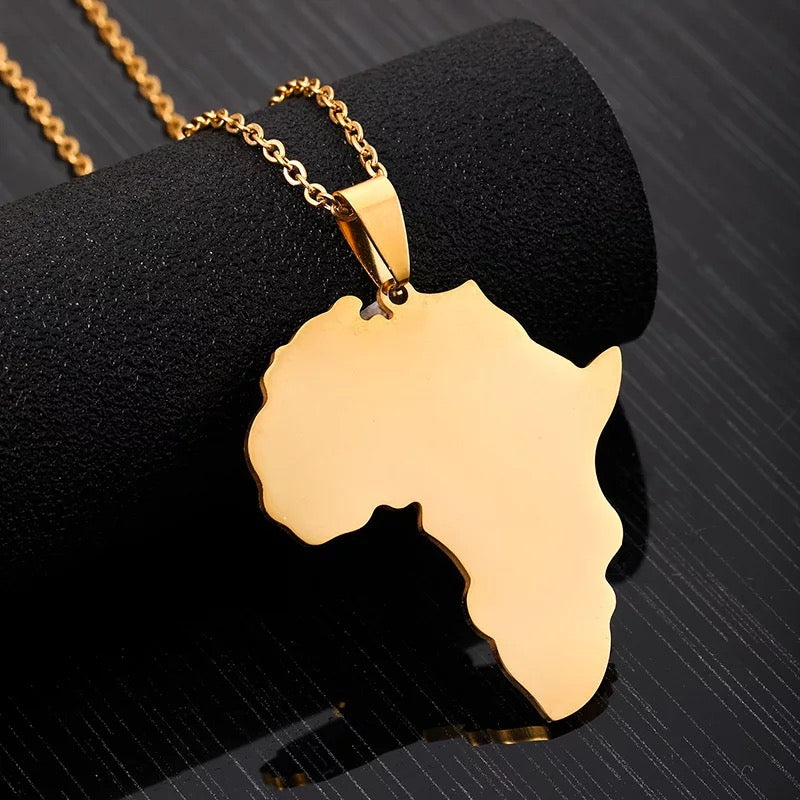 African Map Pendant Necklace