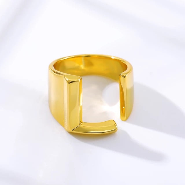A-Z Initial Cuff Ring