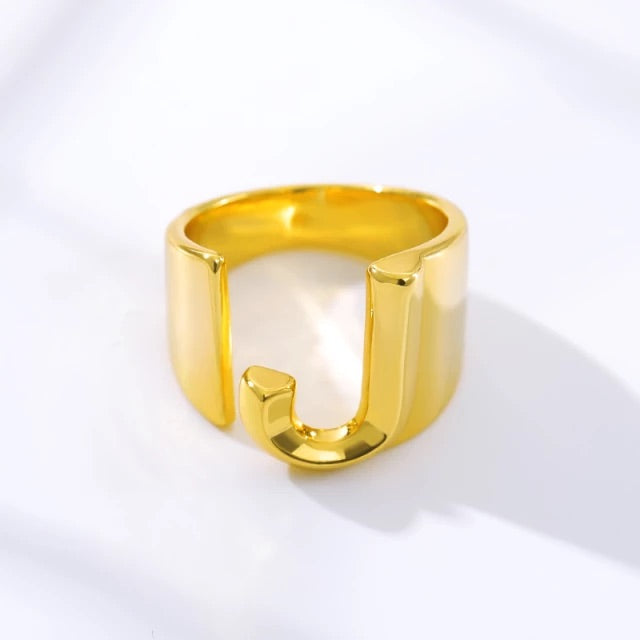 A-Z Initial Cuff Ring