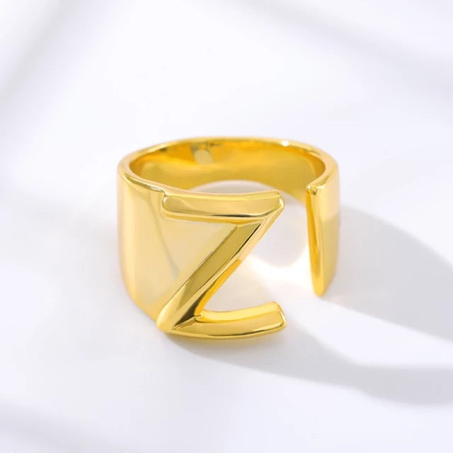 A-Z Initial Cuff Ring