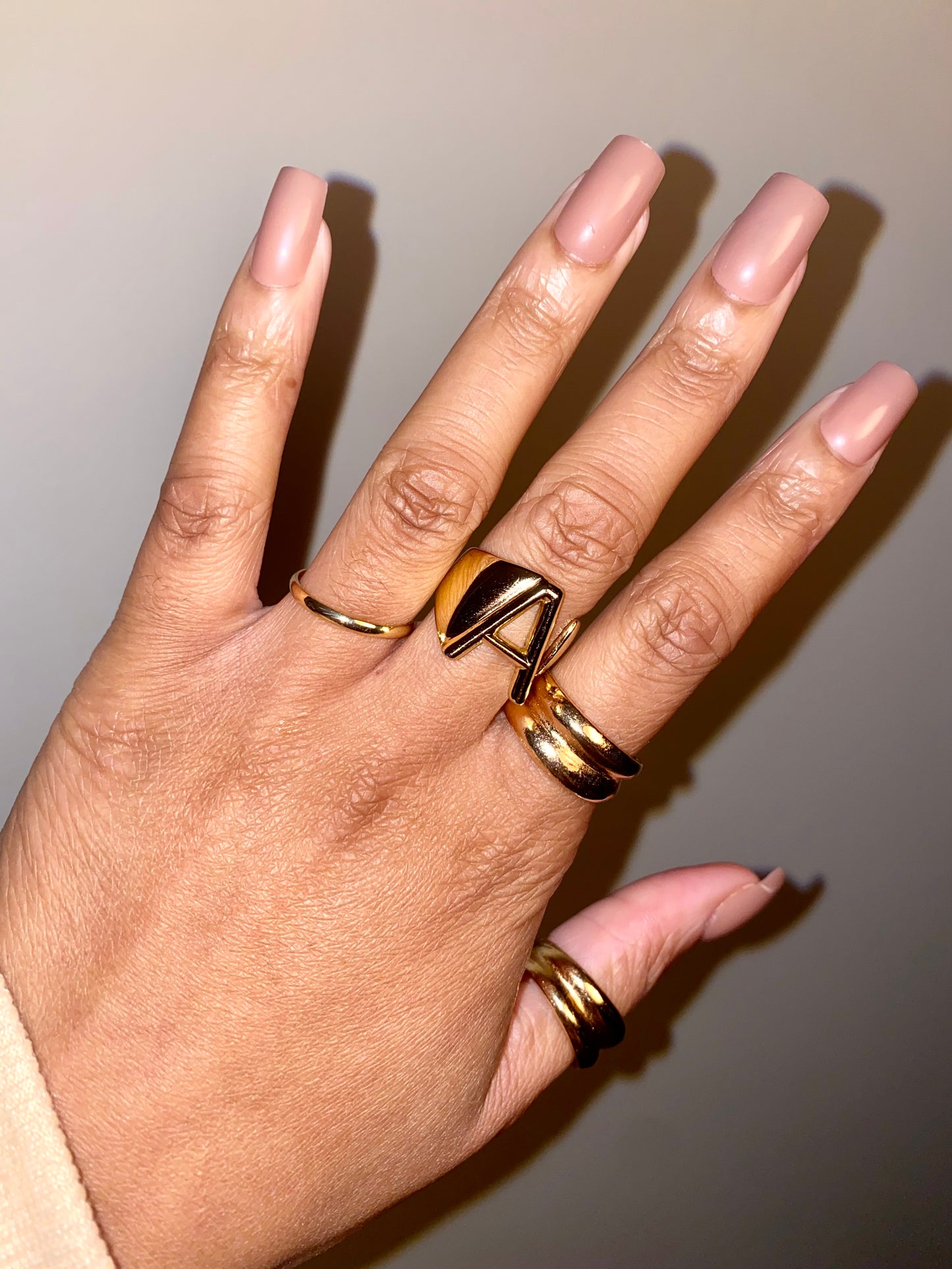 A-Z Initial Cuff Ring
