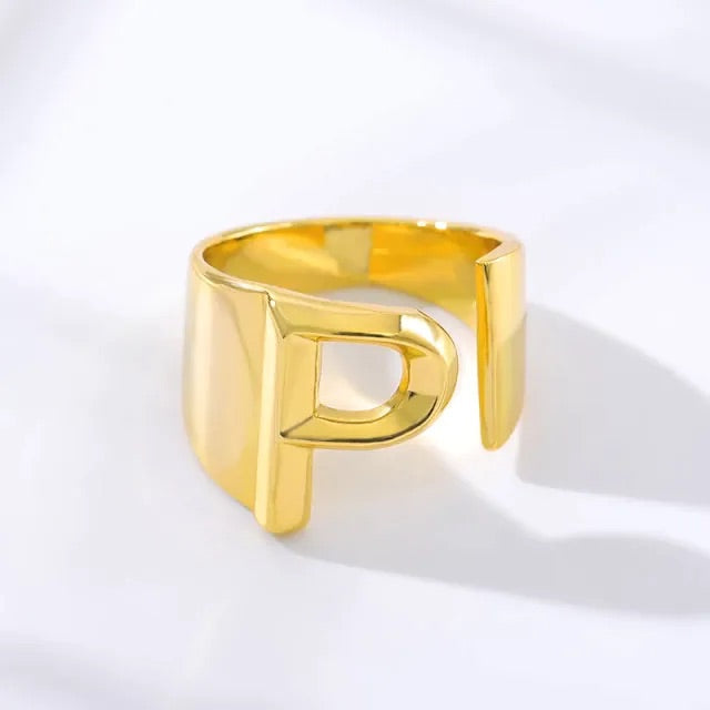 A-Z Initial Cuff Ring