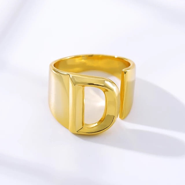 A-Z Initial Cuff Ring