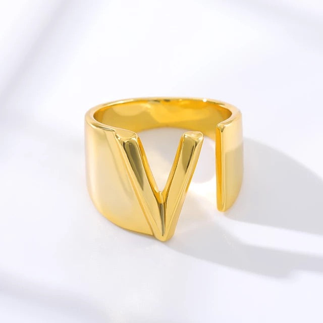 A-Z Initial Cuff Ring