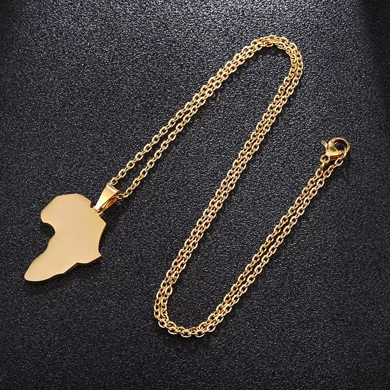 African Map Pendant Necklace
