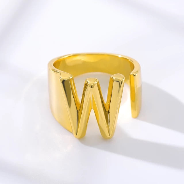 A-Z Initial Cuff Ring