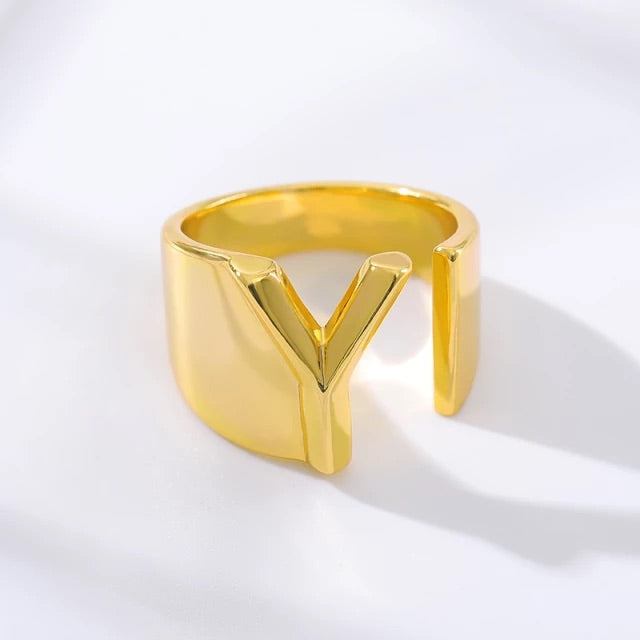 A-Z Initial Cuff Ring