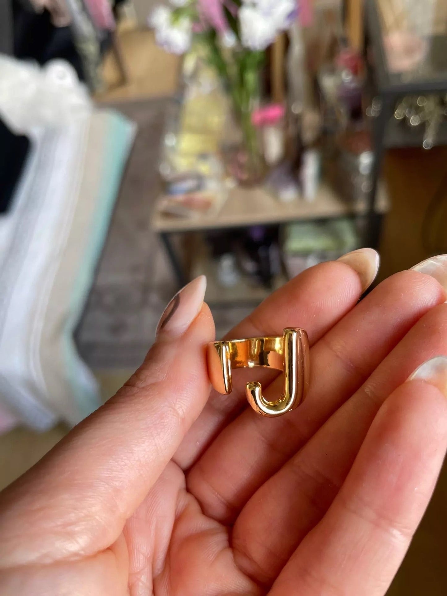 A-Z Initial Cuff Ring