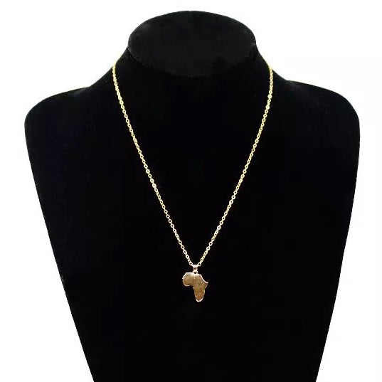 African Map Pendant Necklace