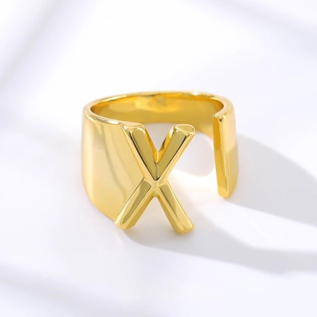 A-Z Initial Cuff Ring
