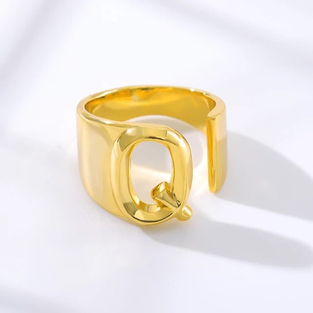 A-Z Initial Cuff Ring