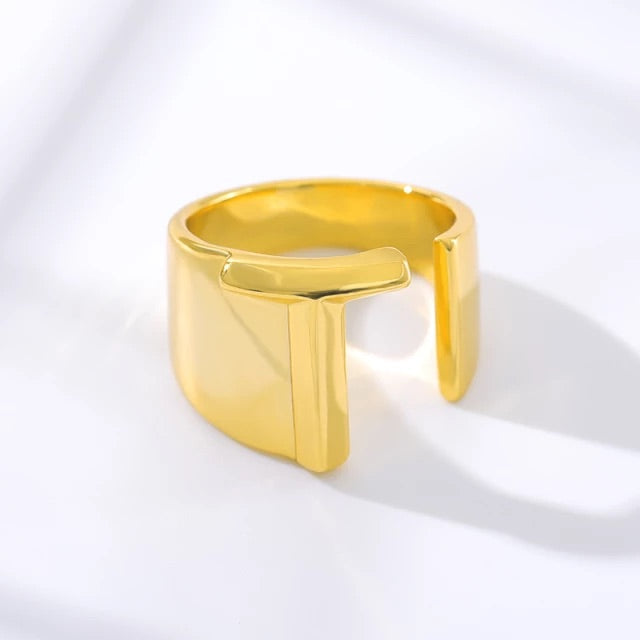 A-Z Initial Cuff Ring