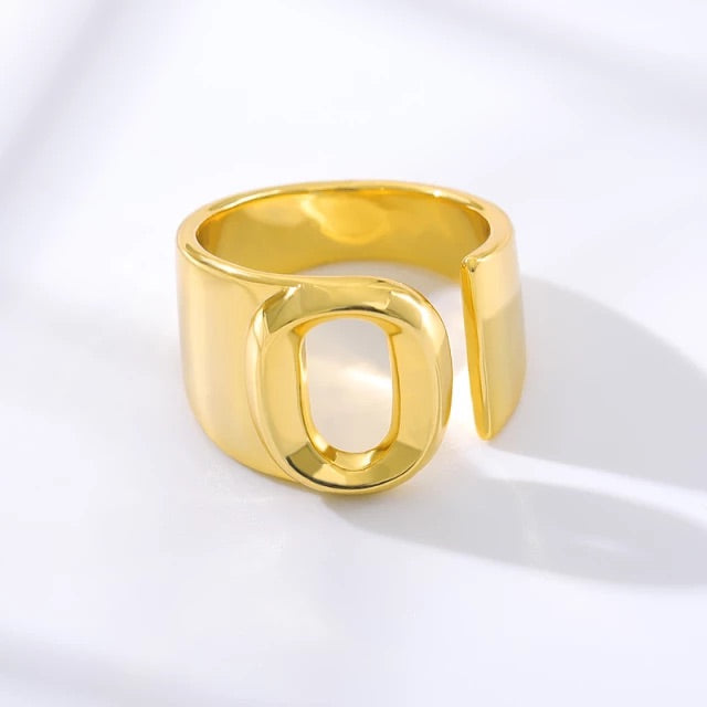 A-Z Initial Cuff Ring