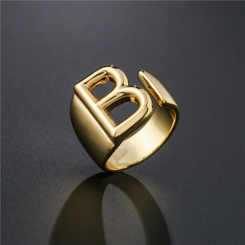 A-Z Initial Cuff Ring