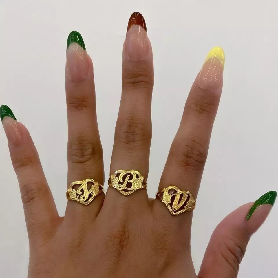 Royalty Gold Initial Ring
