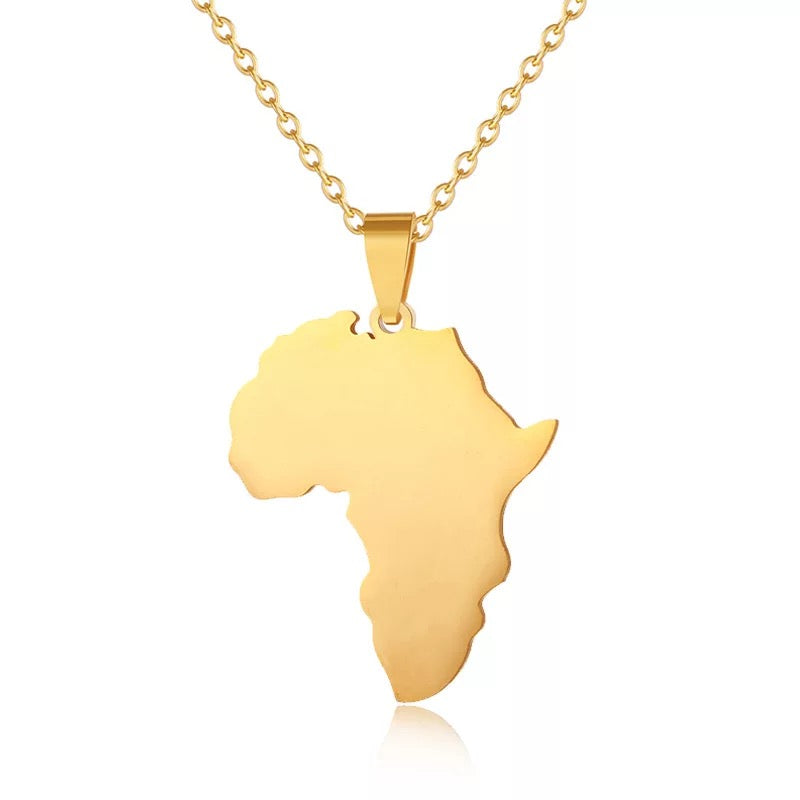 African Map Pendant Necklace