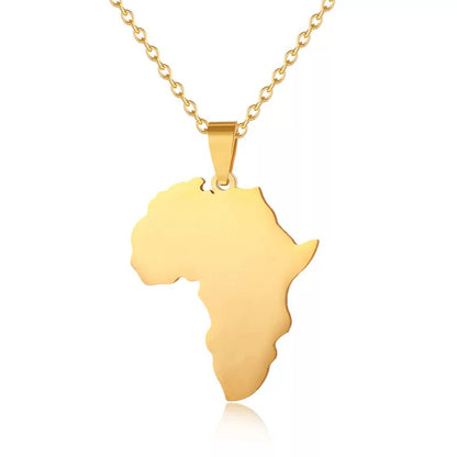 African Map Pendant Necklace