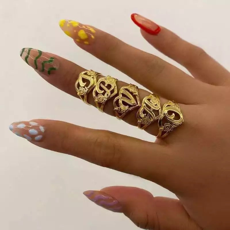 Royalty Gold Initial Ring