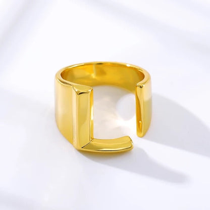 A-Z Initial Cuff Ring