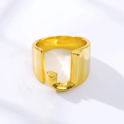 A-Z Initial Cuff Ring
