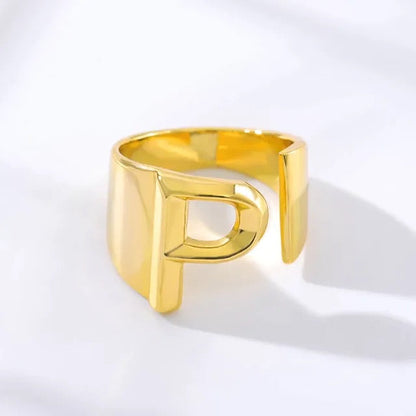 A-Z Initial Cuff Ring