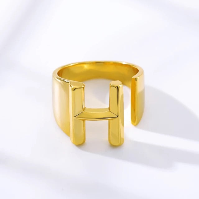 A-Z Initial Cuff Ring