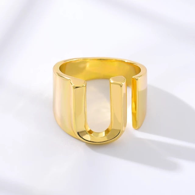 A-Z Initial Cuff Ring