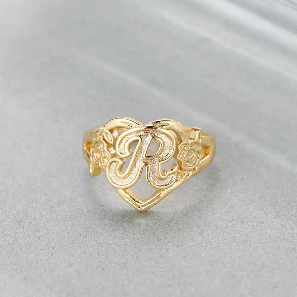 A-Z Twisted Gold Initial Ring