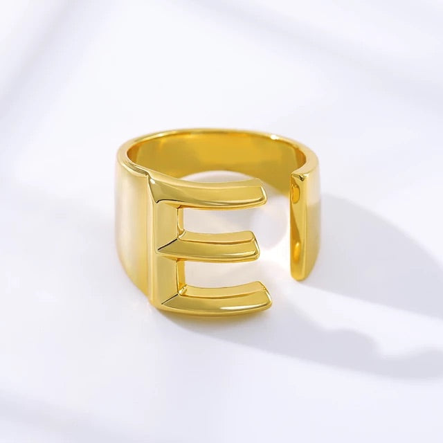 A-Z Initial Cuff Ring
