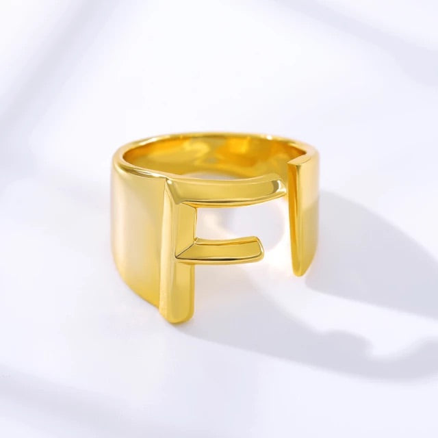A-Z Initial Cuff Ring