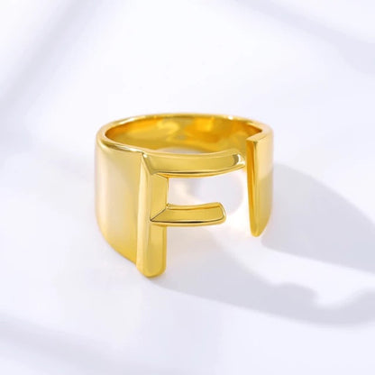 A-Z Initial Cuff Ring