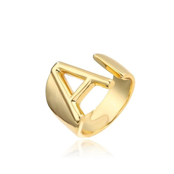 A-Z Initial Cuff Ring