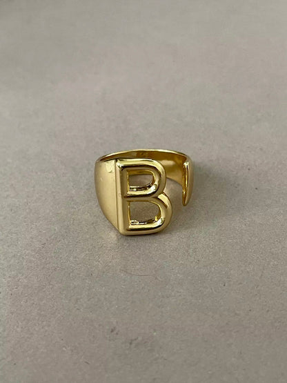 A-Z Initial Cuff Ring