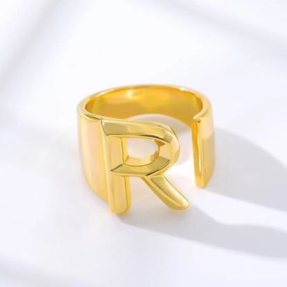 A-Z Initial Cuff Ring