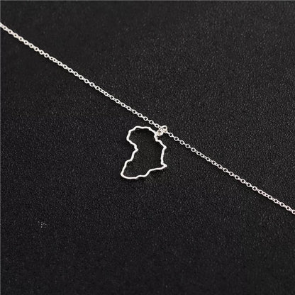 Hollow African Map Pendant Necklace