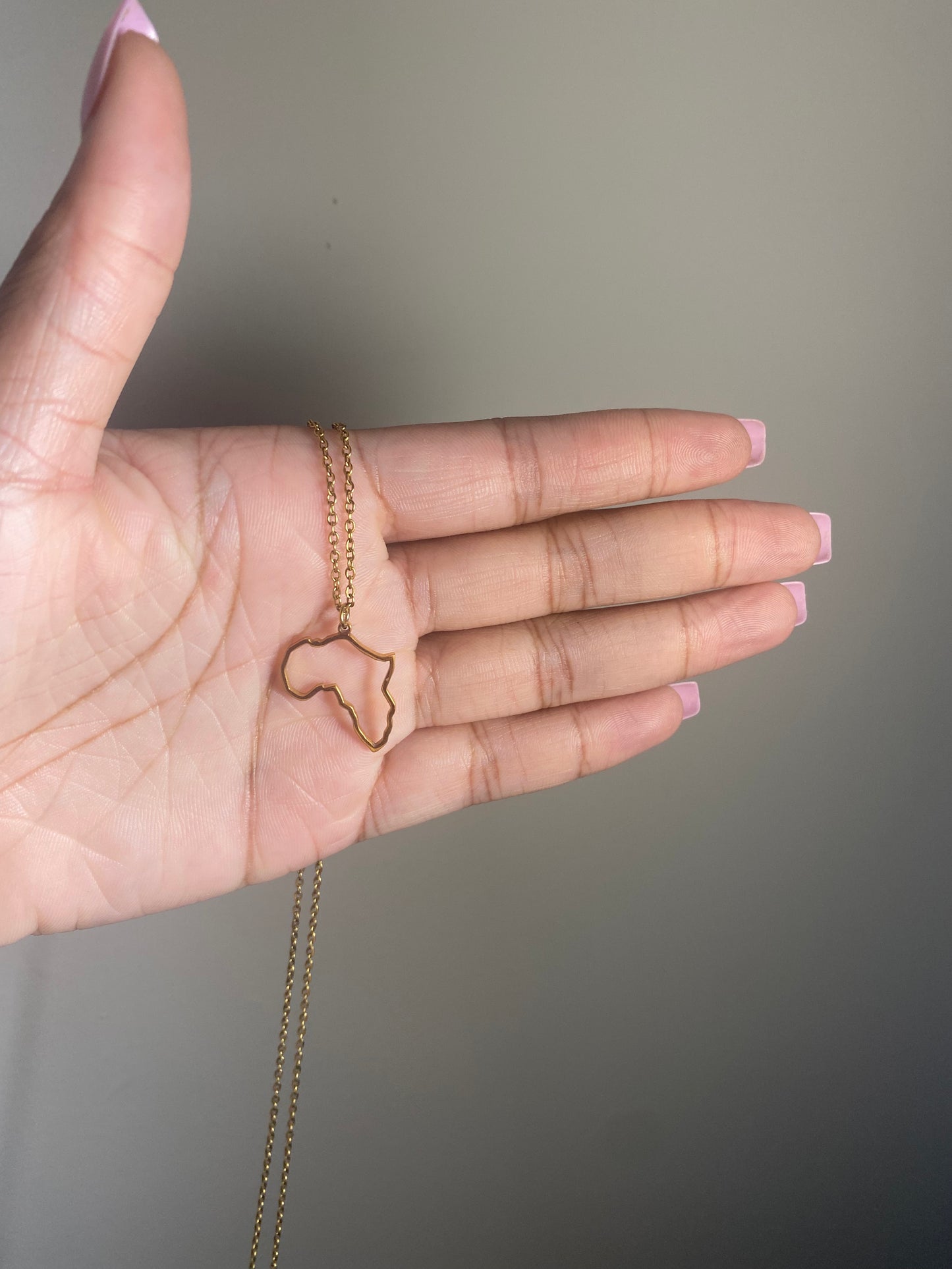 Hollow African Map Pendant Necklace