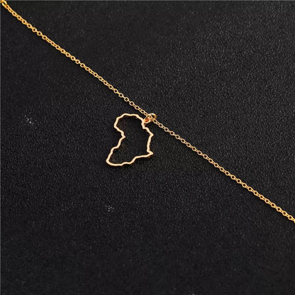 Hollow African Map Pendant Necklace