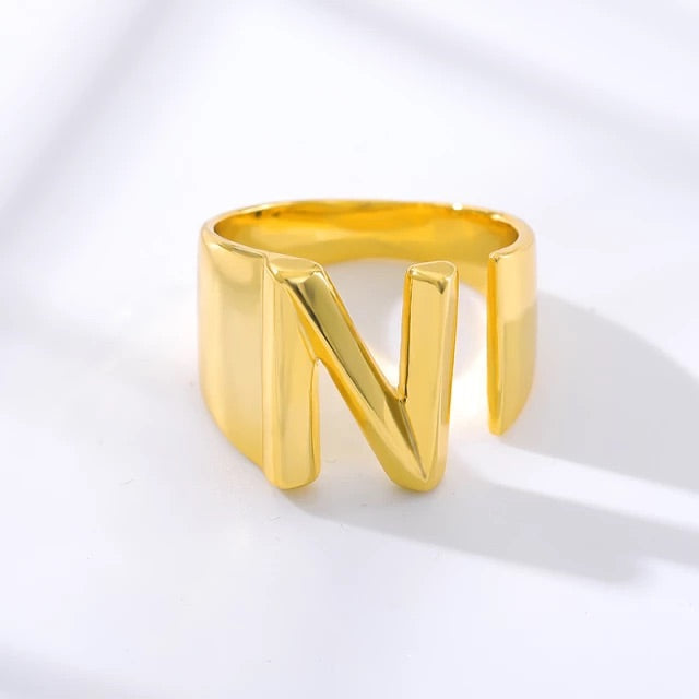 A-Z Initial Cuff Ring