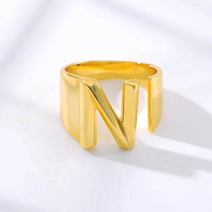 A-Z Initial Cuff Ring